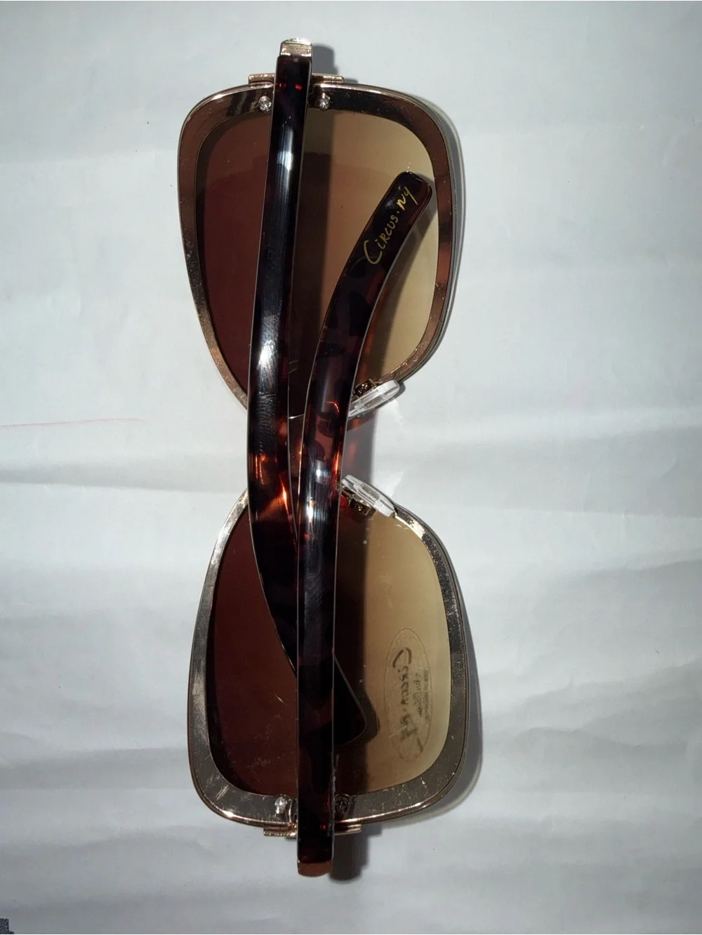 Women’s Circus NY by Sam Edelman Gold Metal Shield Rectangular Sunglasses-New